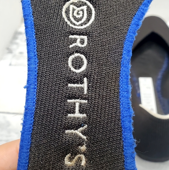 Rothy's The Flat Black Round Toe White Halo Slip on Shoes Retired Size 6 - Picture 6 of 10